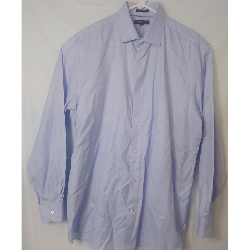 Banana Republic‎ Camden Standard Fit Light Blue Oxford Dress Shirt Men XL Supima